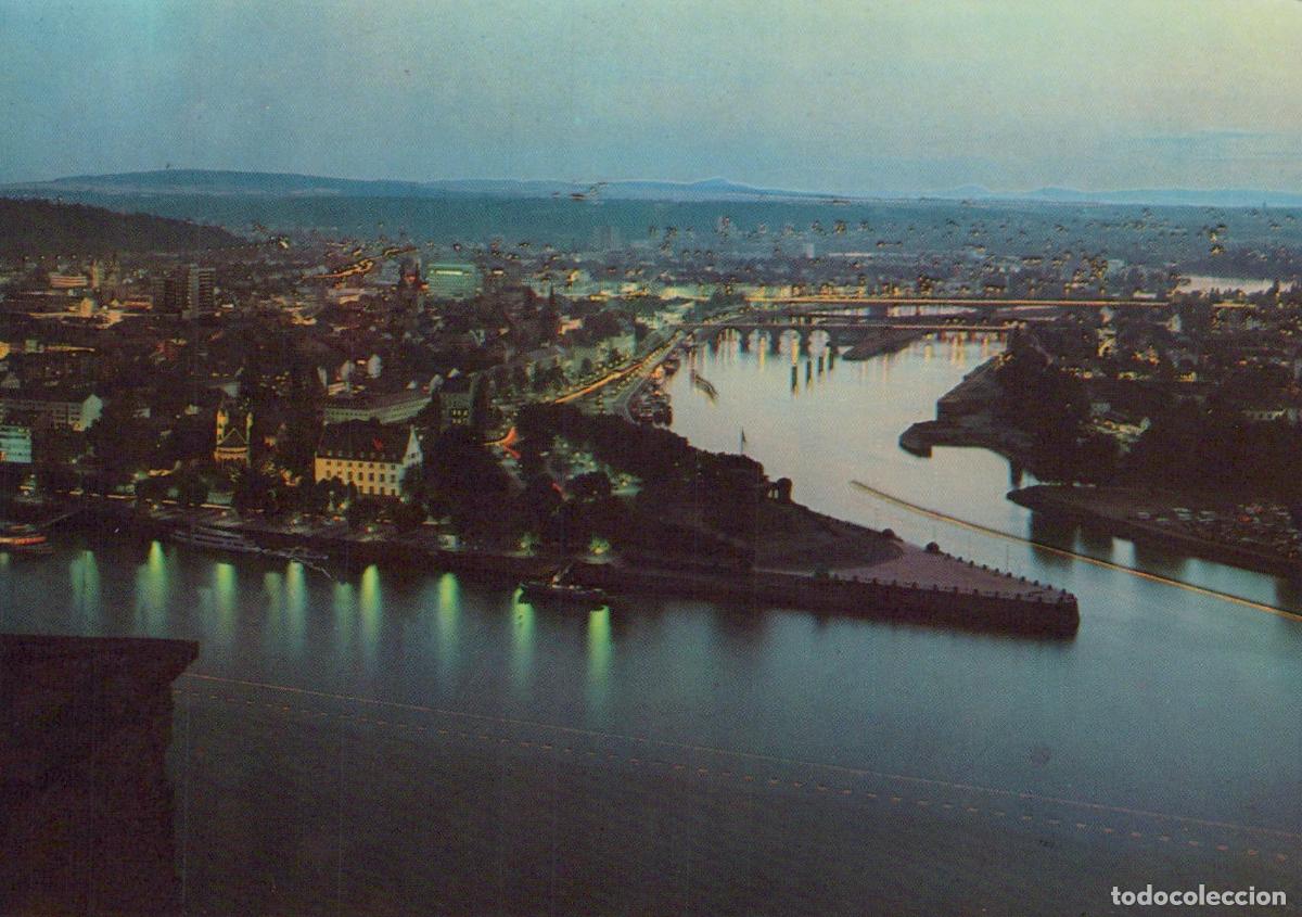 Cartoline: Germany Koblenz Am Rhein Deutsches Eck and Mosel River Mouth Unposted *YAW228
