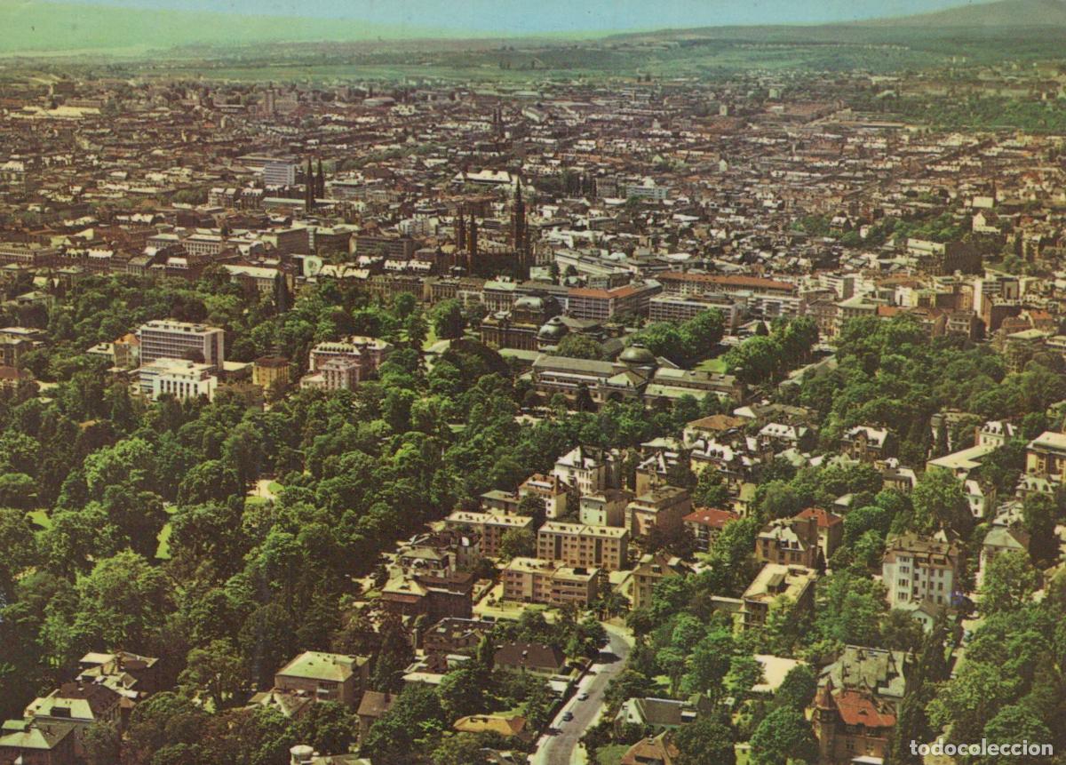 Postales: Germany Wiesbaden Aerial View Kurhaus Marktkirche Cityscape Vintage *YAW202