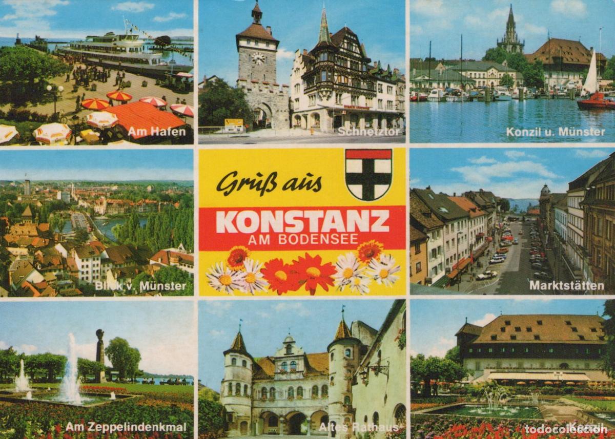 Postcards: Germany Konstanz Multi View Harbor Schnetztor Cathedral Zeppelindenkmal *YAW209