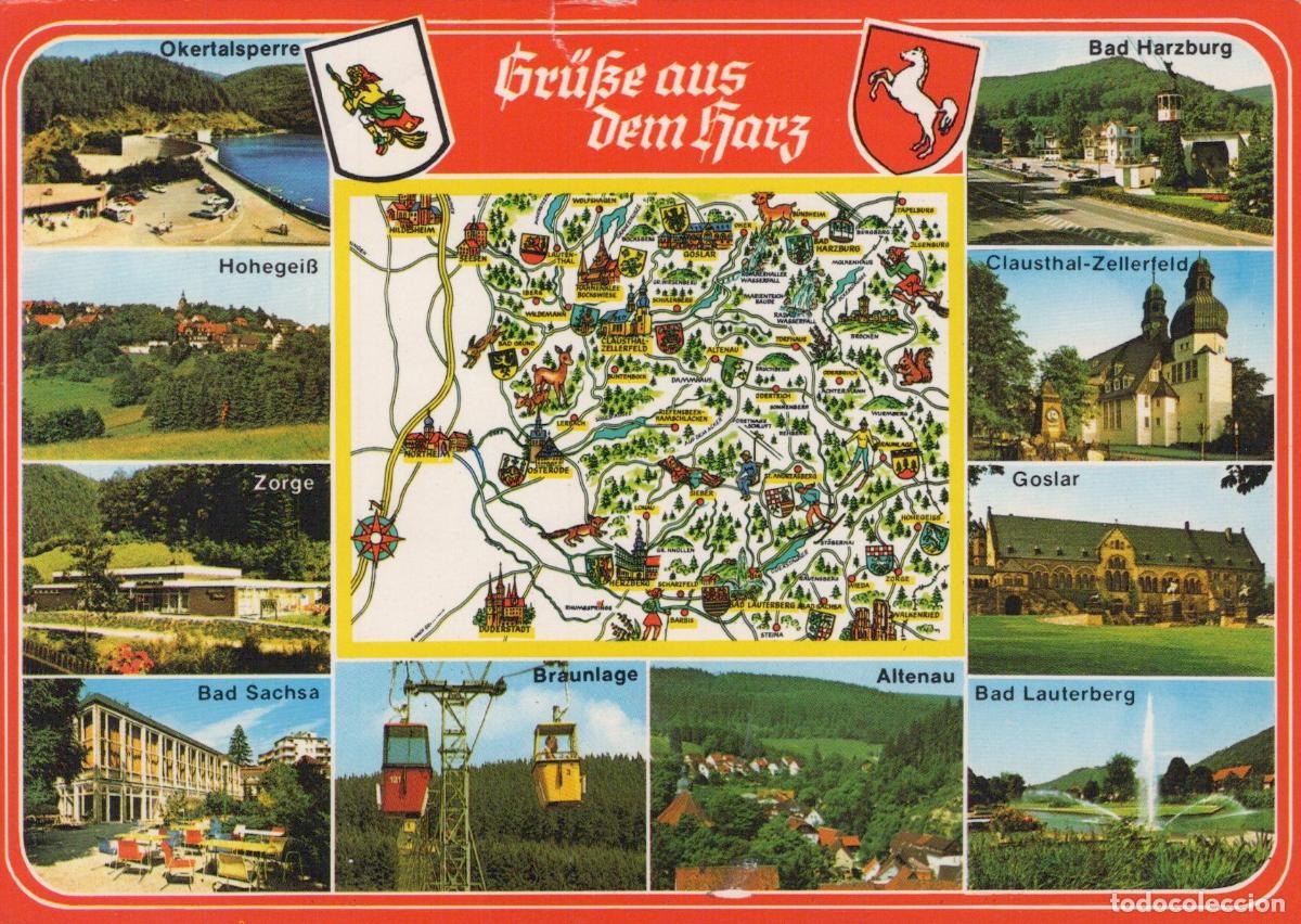 Postales: Germany Harz Regional Map Oker Dam Bad Harzburg Goslar *YAW268
