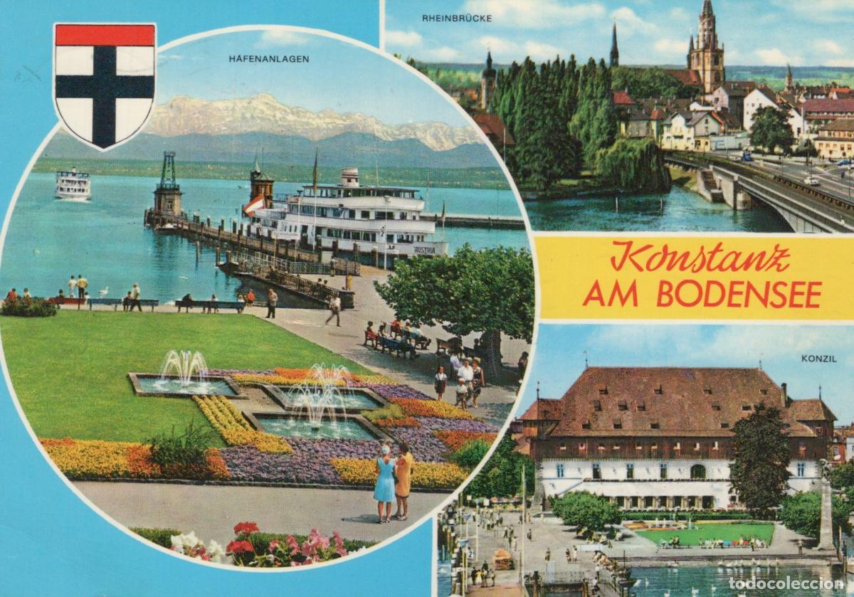 Postcards: Germany Konstanz Am Bodensee Harbor Rhine Bridge Konzil Building *YAW219