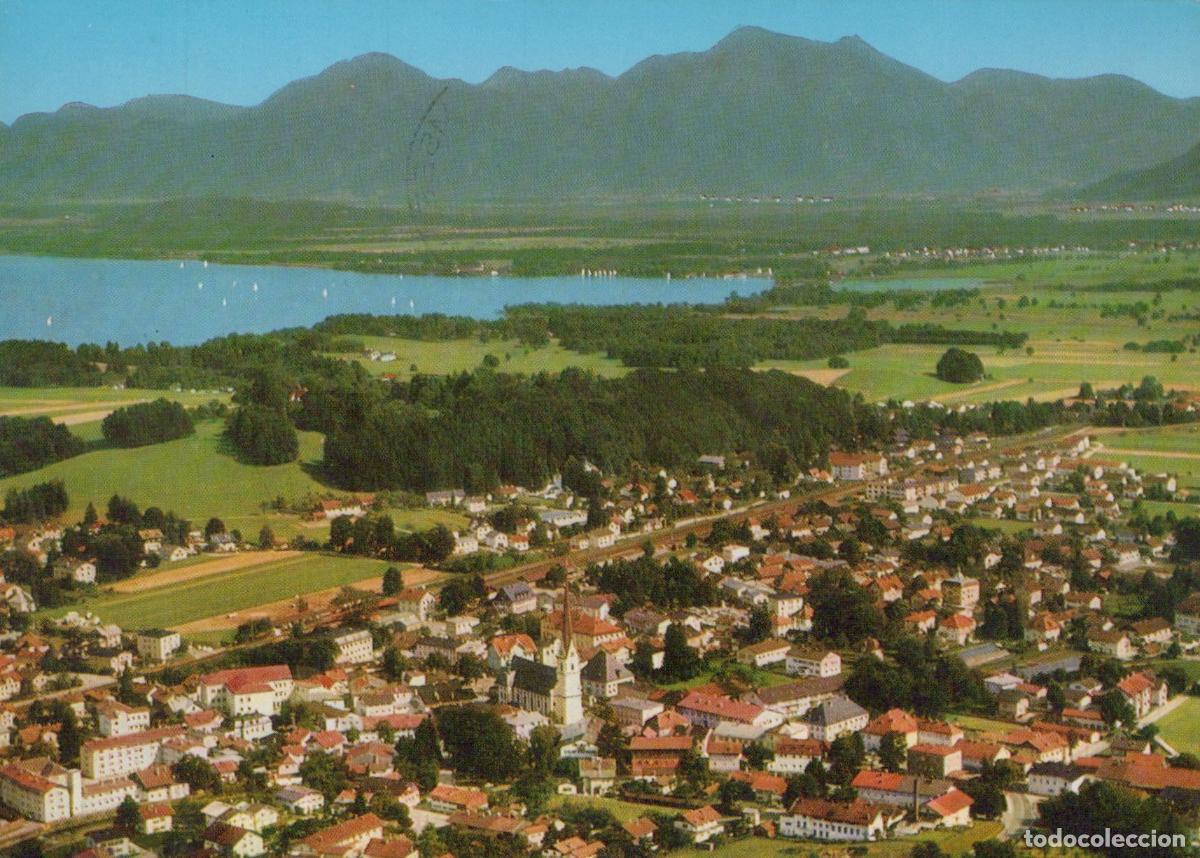 Postales: Germany Prien am Chiemsee Aerial View With Lake and Mountains *YAW285