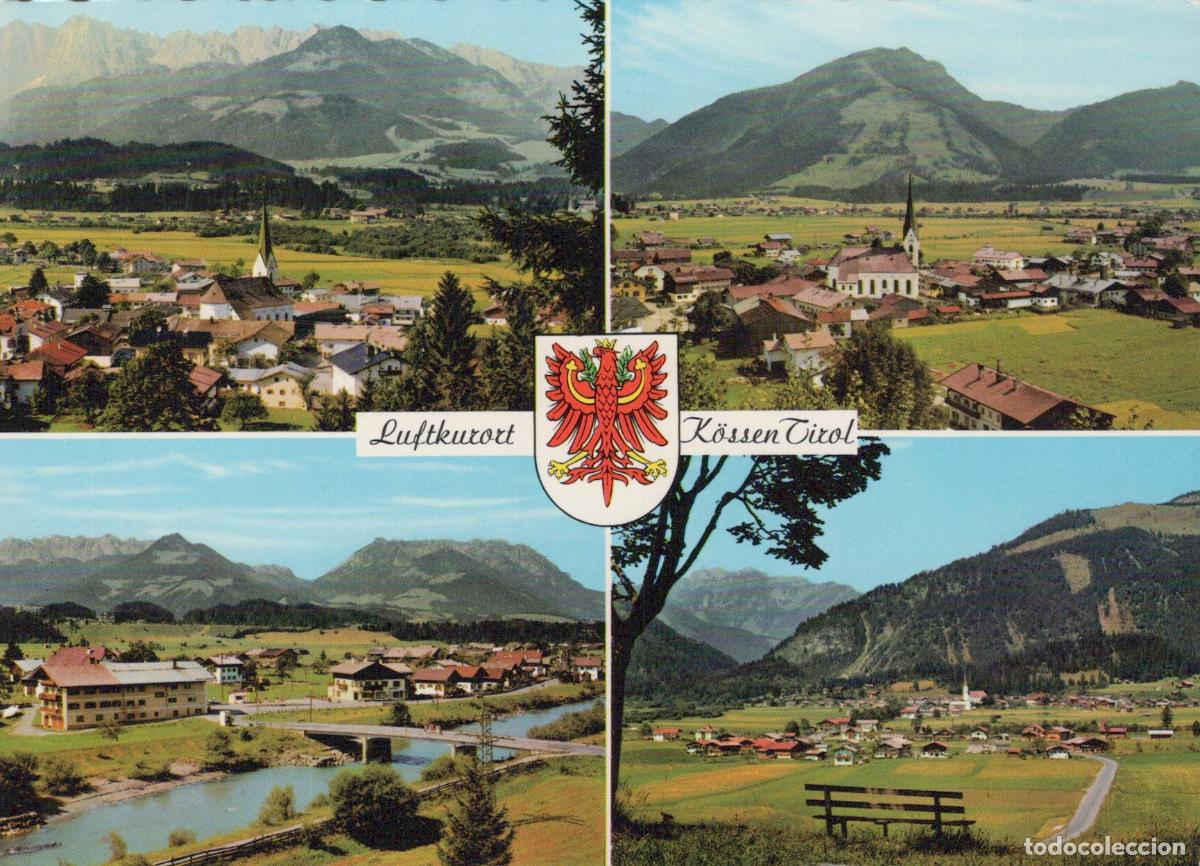 Postais: Austria K&ouml;ssen Mountain Village River Landscape Quad View Unposted *YAW293