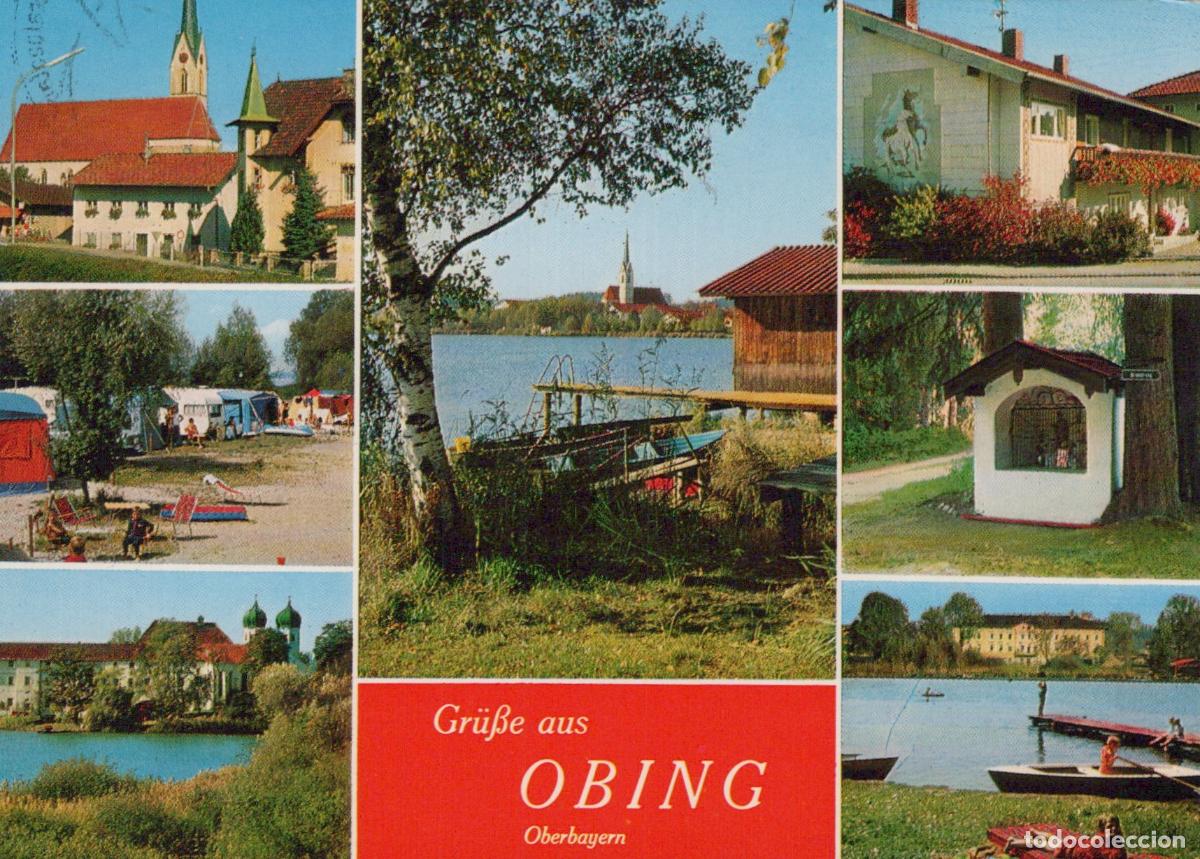 Postais: Germany Obing Oberbayern Multi View Church Lake Camping Chapel Boats *YAW264