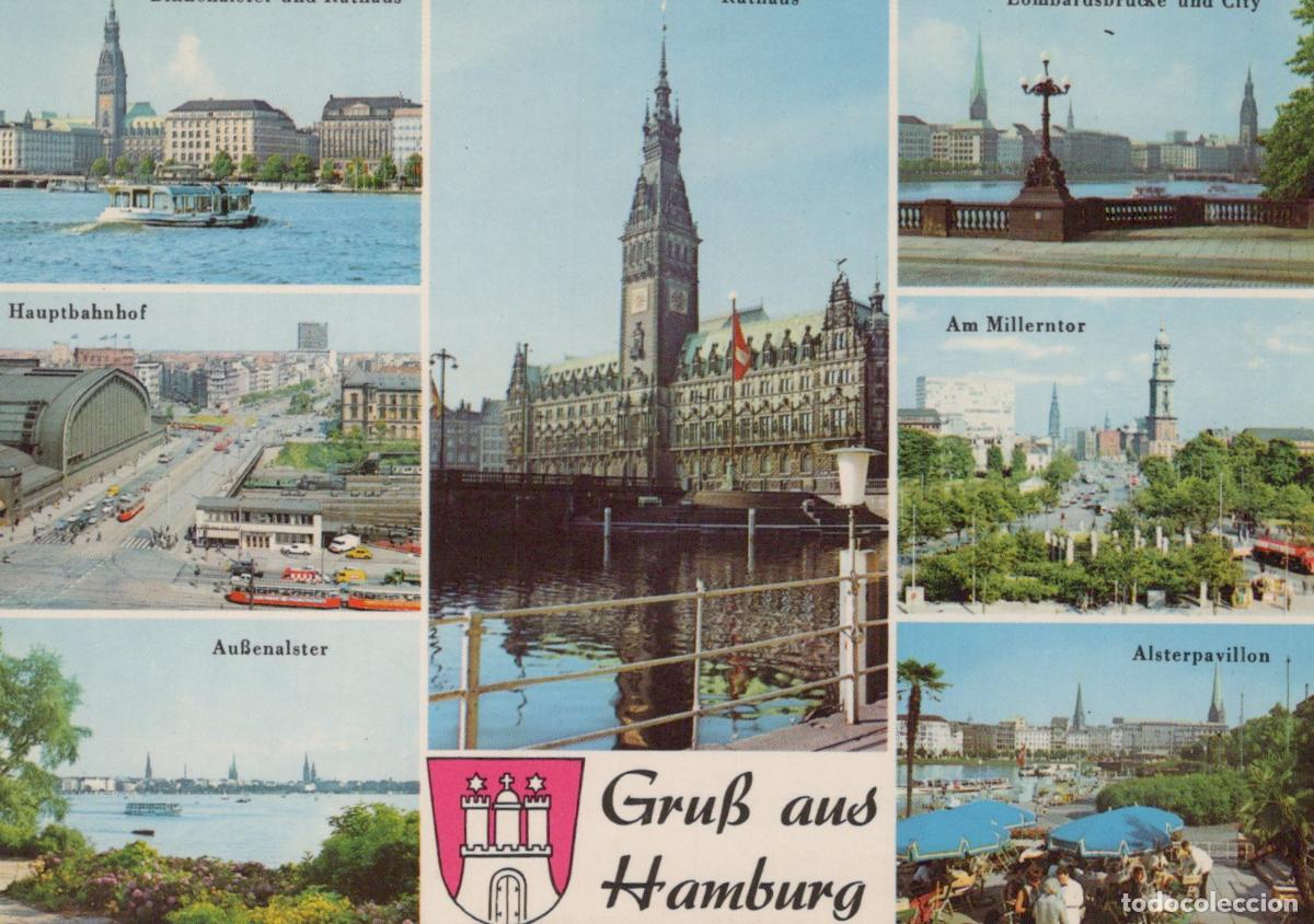 Postales: Germany Hamburg Multi View Rathaus Hauptbahnhof Alsterpavillon Unposted *YAW336