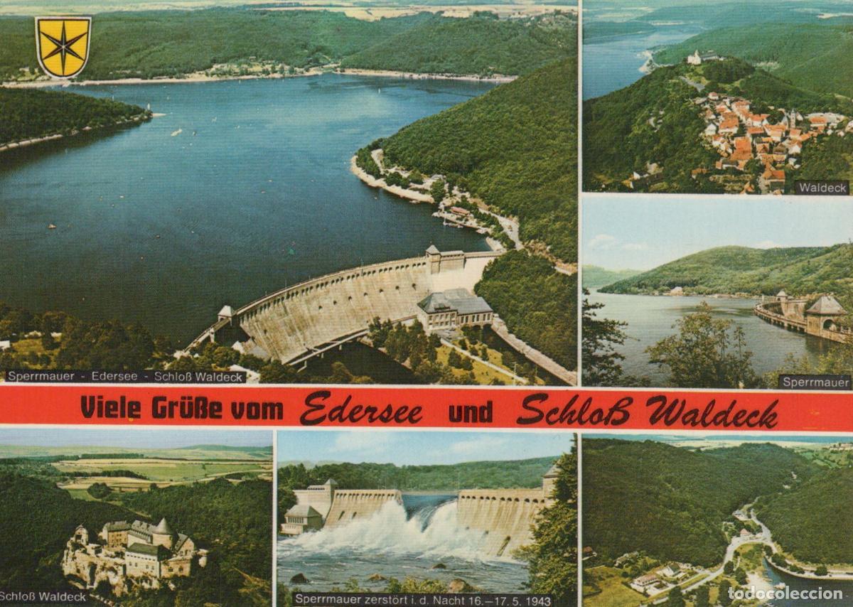Cartoline: Germany Edersee Waldeck Castle Dam Reservoir Multi View Unposted *YAW341