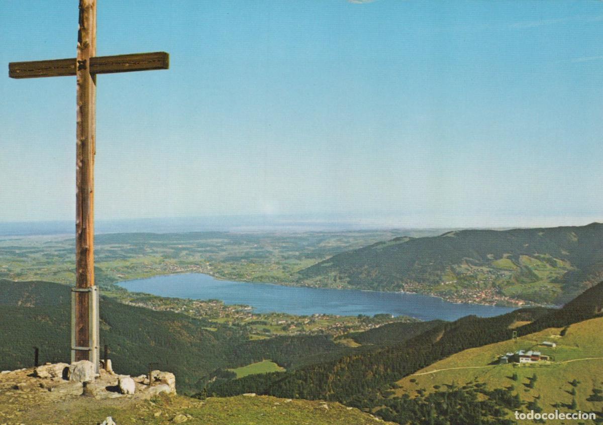 Cartoline: Germany Kreuth Bei Tegernsee Hirschberg Summit Cross Tegernsee Lake *YAW358