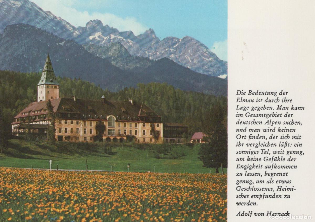 Postcards: Germany Kr&uuml;n Schloss Elmau With Mountains and A Field of Yellow Unposted *YAW368