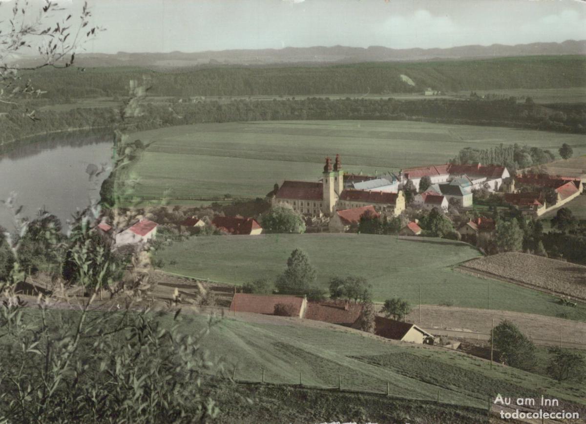 Cartoline: Germany Au am Inn Panoramic View of Town With Monastery and River *YAW284