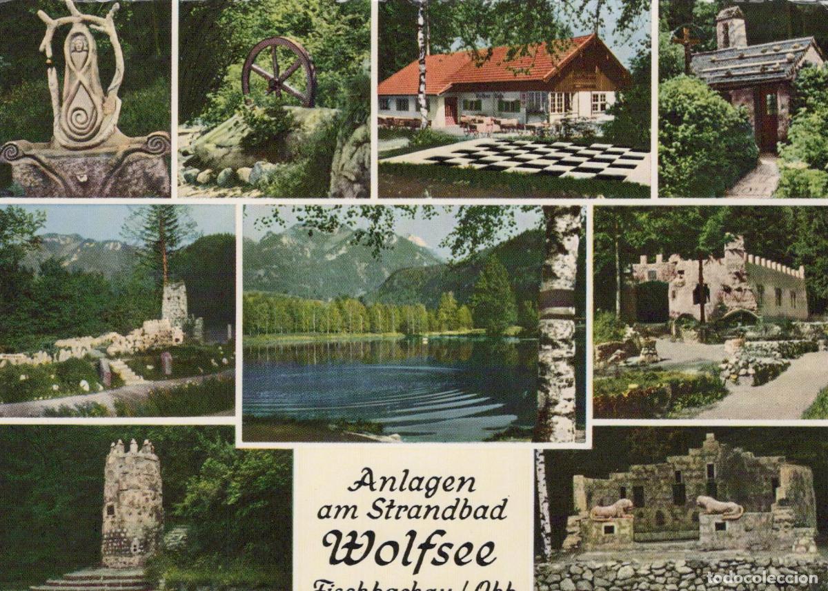 Cartoline: Germany Fischbachau Wolfsee Obb Multi View Lake Beach Resort Unposted *YAW375