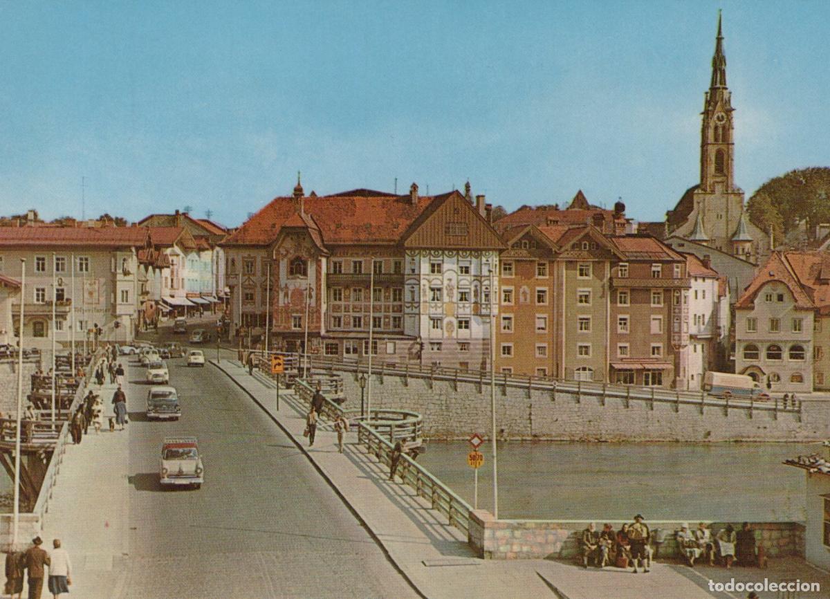 Cartoline: Germany Bad T&ouml;lz Isarbr&uuml;cke With Marienstift and Stadtpfarrkirche in *YAW381