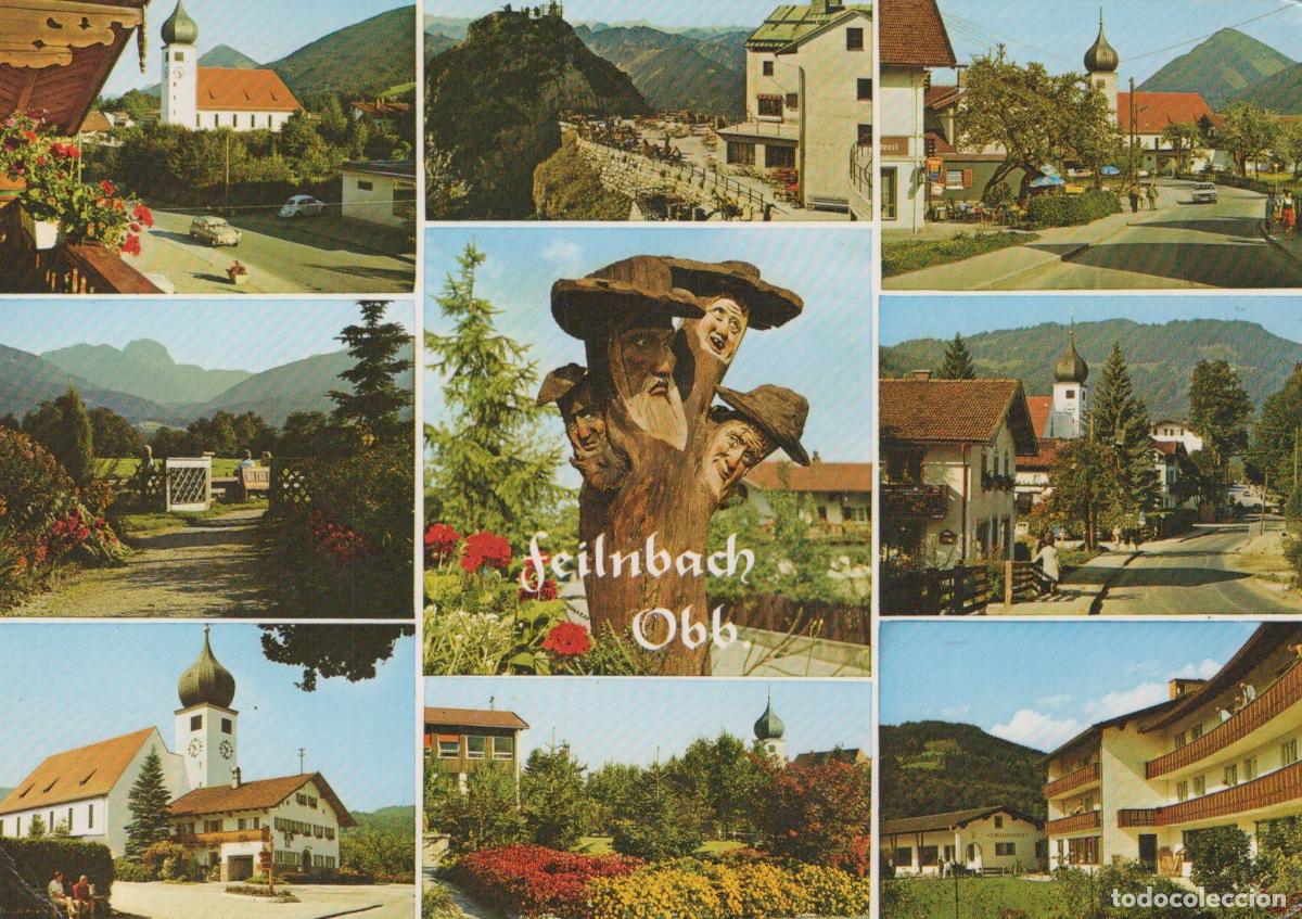 Postcards: Germany Feilnbach Collage of Obb With A Carved Wooden Statue *YAW408