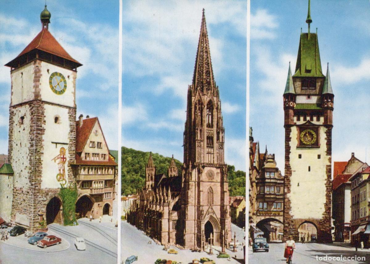 Postales: Germany Freiburg IM Breisgau Historic City Gates Cathedral Architecture *YAW413