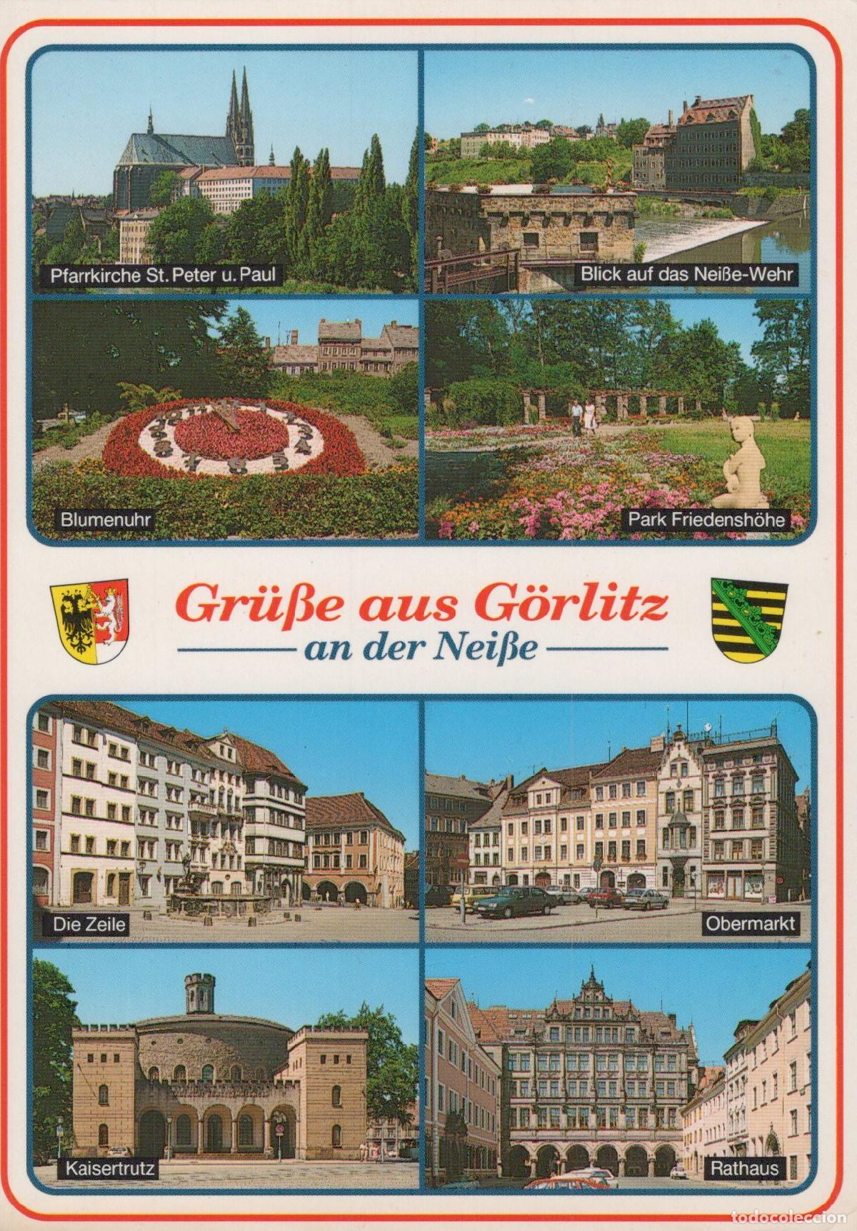 Postkarten: Germany G&ouml;rlitz Multi View St Peter Paul Church Neisse Weir Market *YAW440