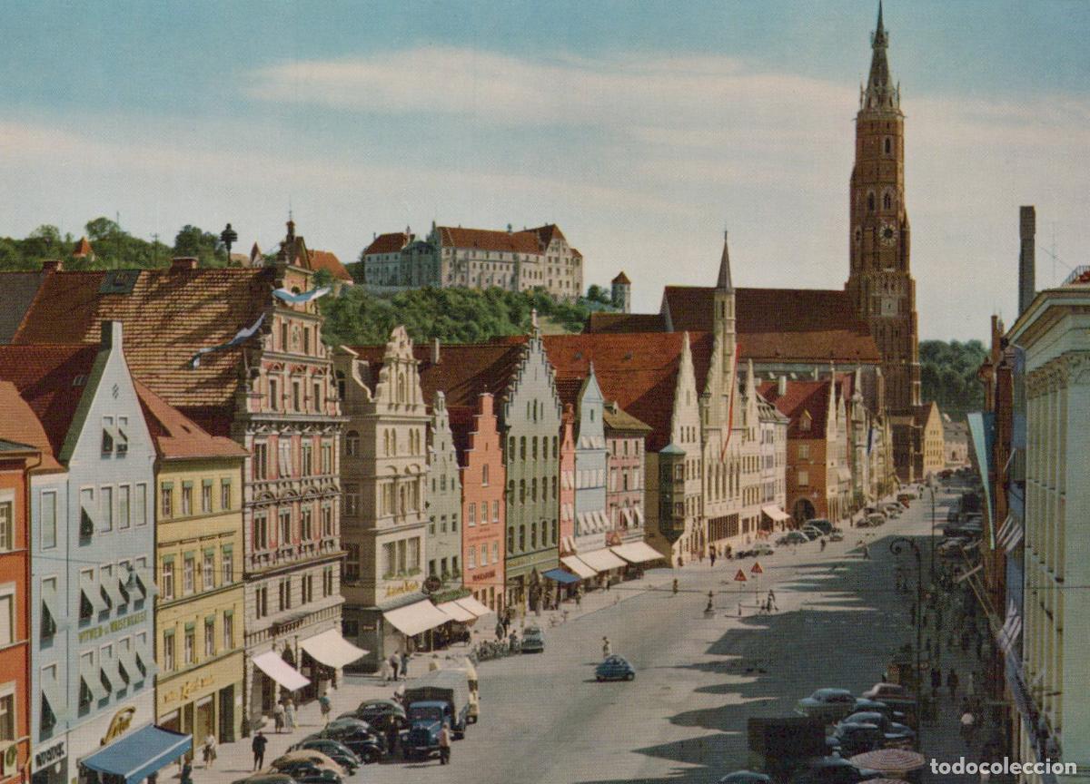 Postkarten: Germany Landshut Isar Old Town and Trausnitz Castle Cityscape Unposted *YAW317