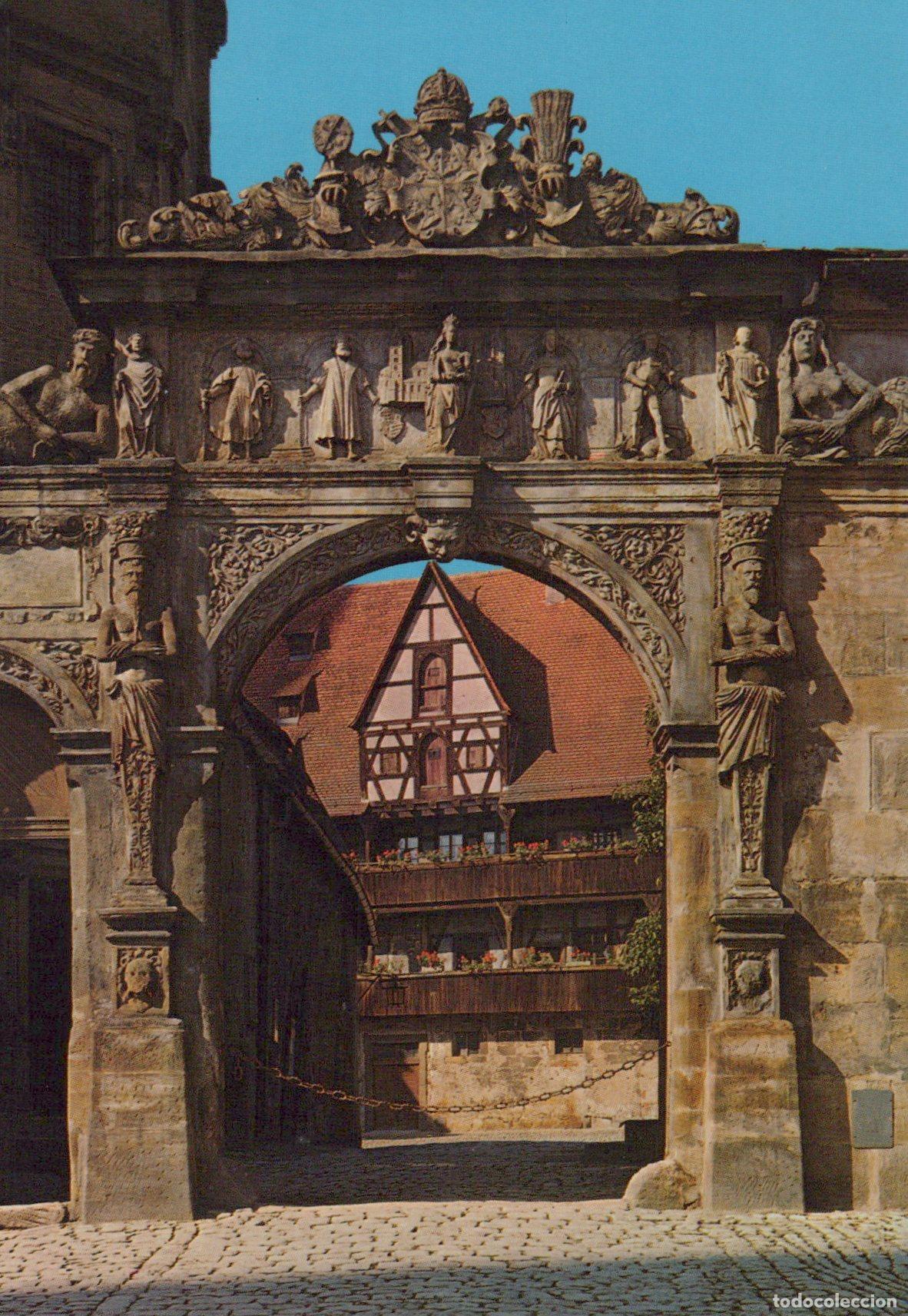 Cartes Postales: Germany Bamberg Old Court Gate Archway With Half Timbered House Unposted *YAW461