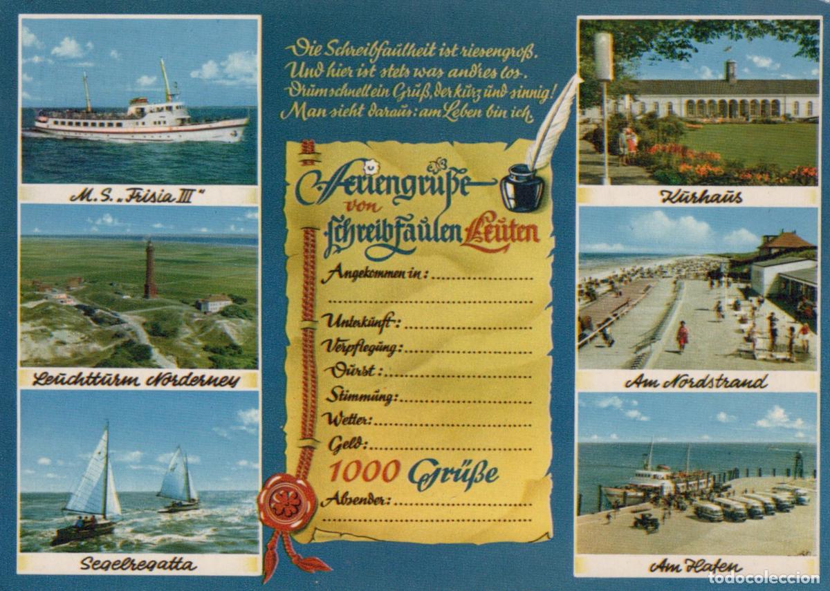 Cartes Postales: Germany Norderney Island Multi View MS Frisia III Lighthouse Unposted *YAW339