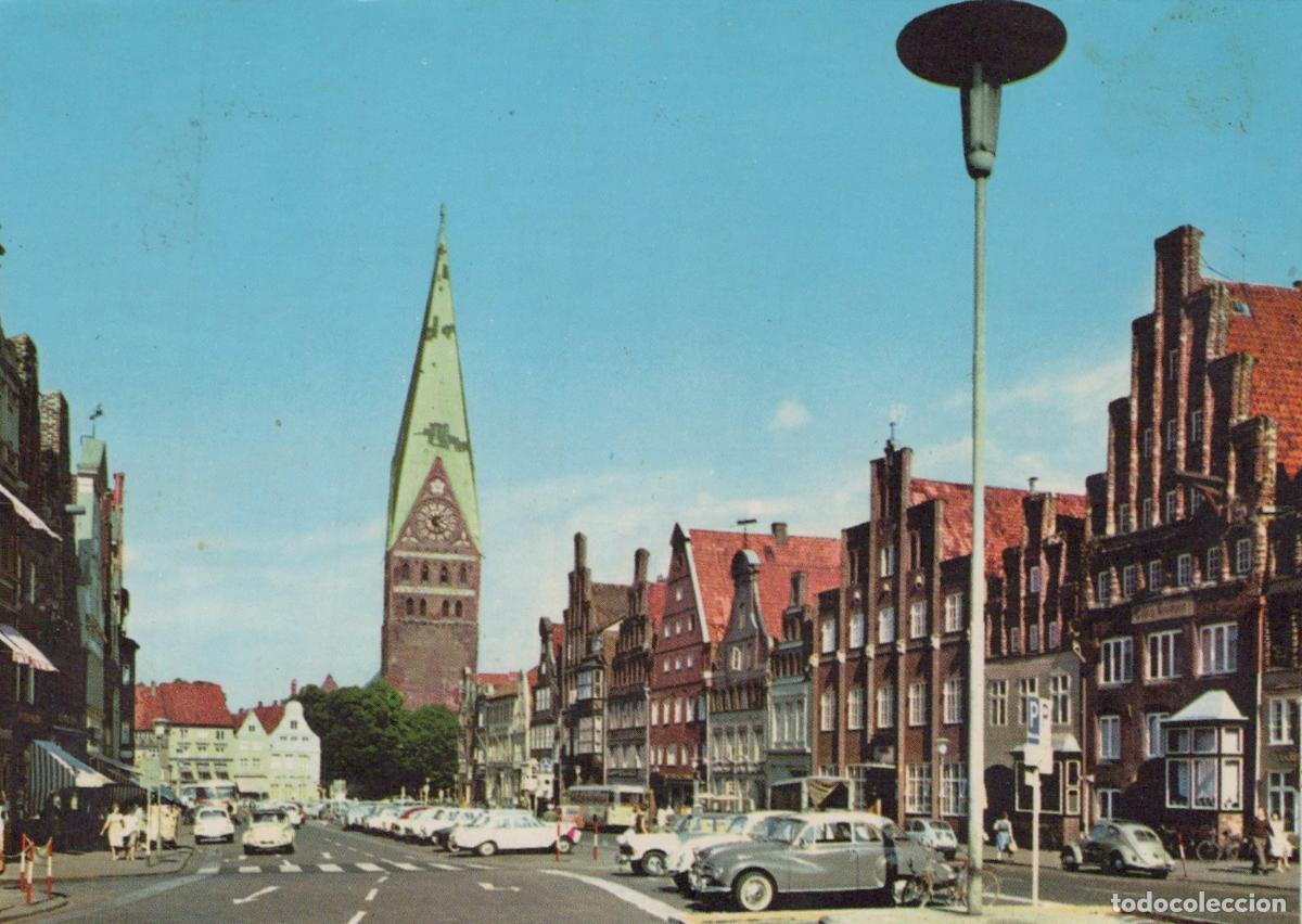Postkarten: Germany L&uuml;neburg Am Sande Street View With St John S Church Tower *YAW515