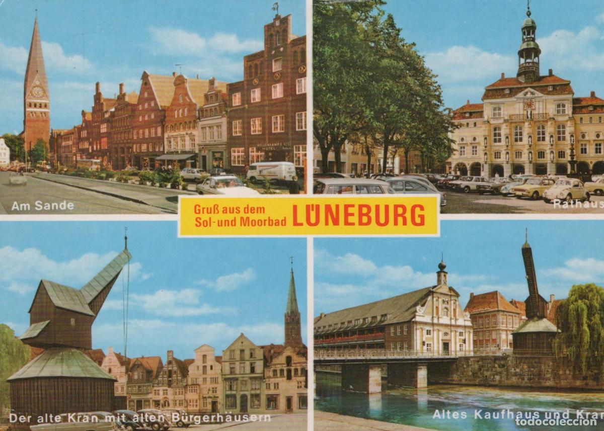 Postkarten: Germany L&uuml;neburg Multi View am Sande Rathaus Old Crane Old Merchants *YAW535