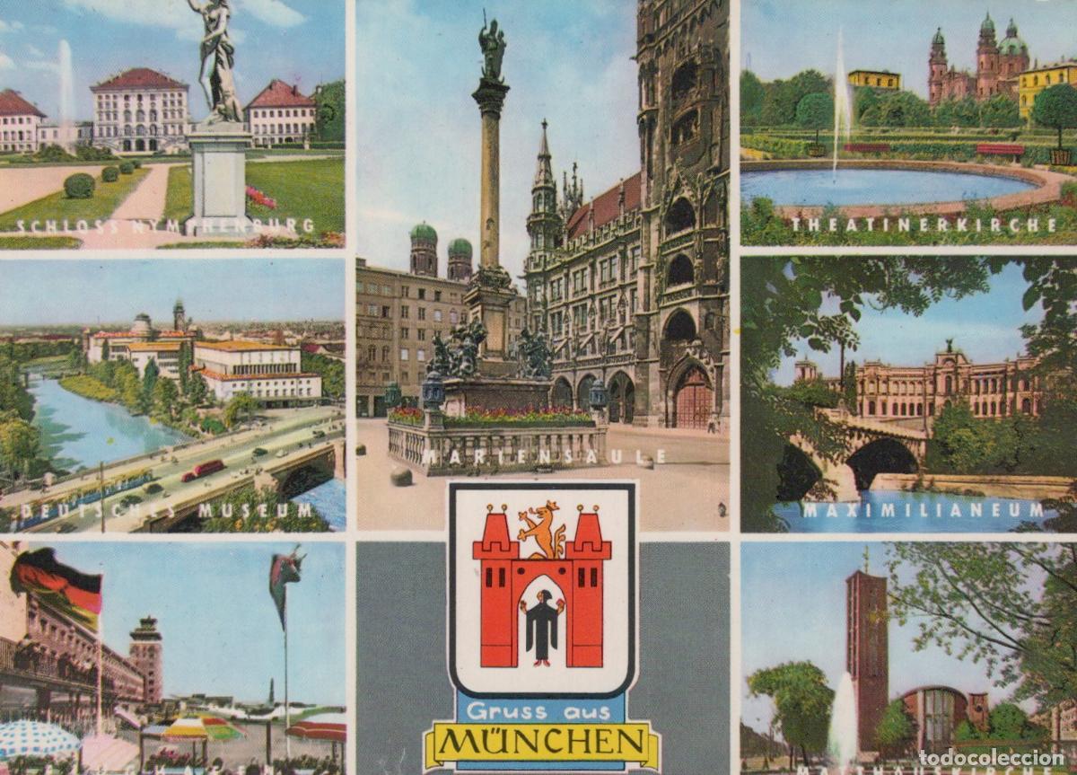 Postkarten: Germany Munich Multi View Schloss Nymphenburg Mariensaule Unposted *YAW369