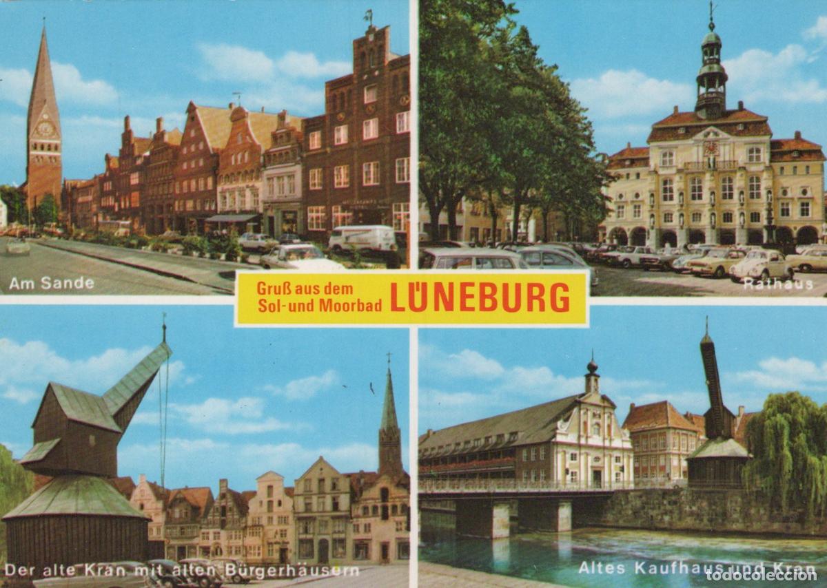 Postales: Germany L&uuml;neburg Am Sande Rathaus Old Crane Old Warehouse 4 Views *YAW551