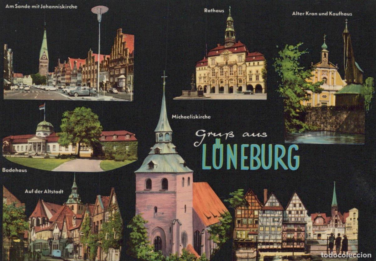 Postkarten: Germany L&uuml;neburg Multi View St Johanniskirche Rathaus Alter Unposted *YAW555
