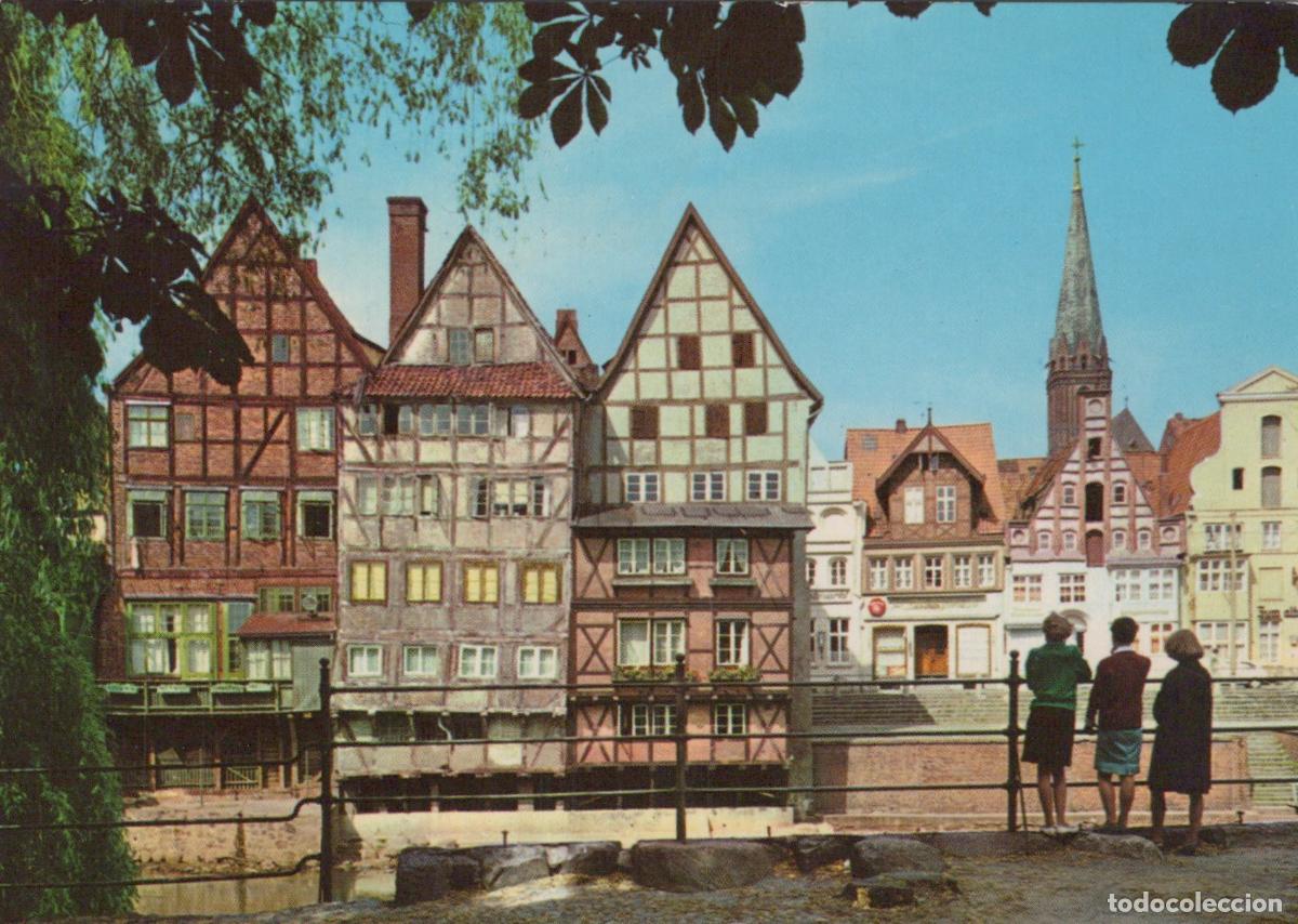 Postales: Germany L&uuml;neburg Timber Framed Houses On Ilmenau River With Church Spire *YAW560