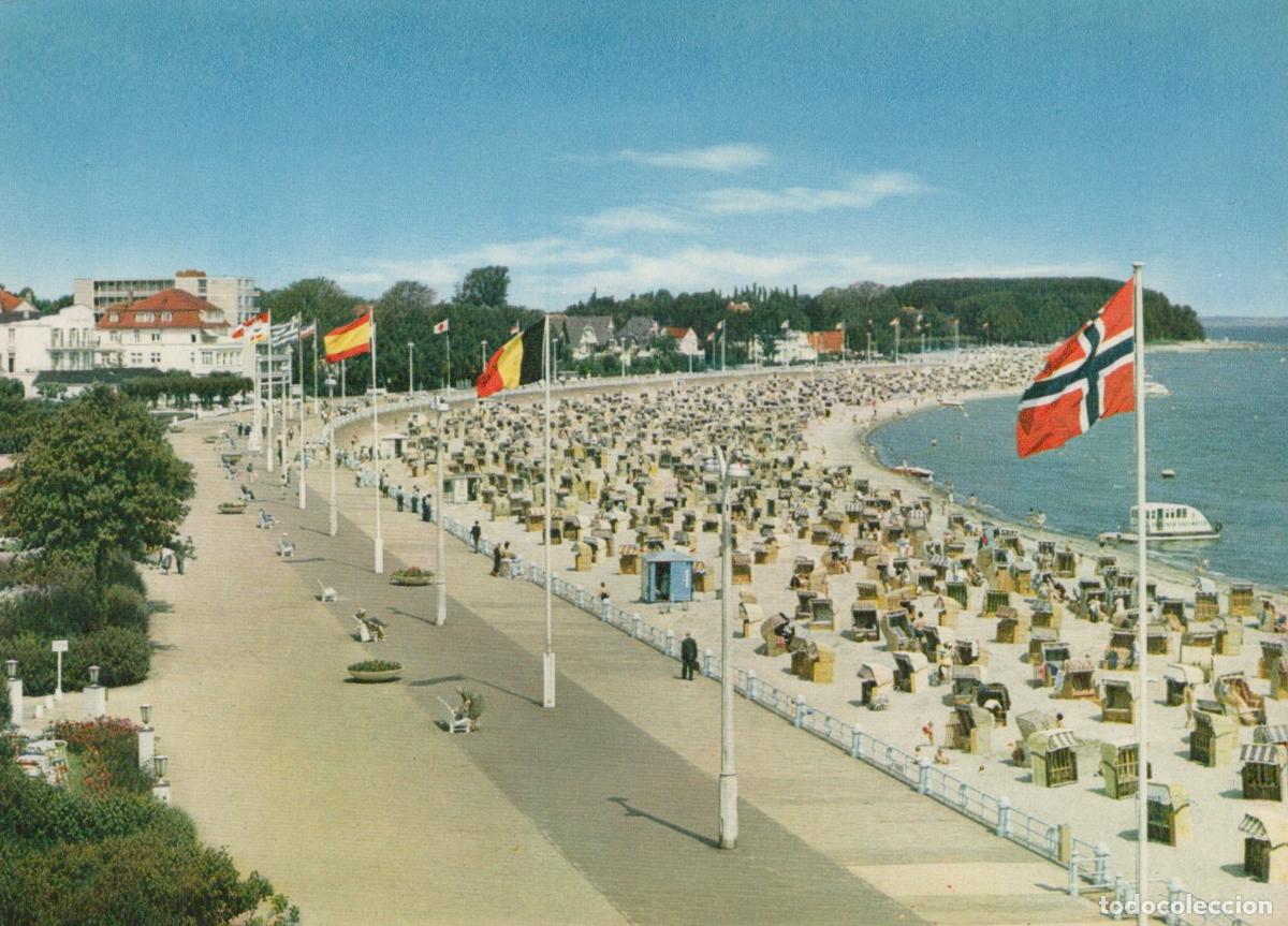 Postkarten: Germany Travemunde Promenade With Beach Baltic Sea Resort 1950s Unposted *YAW389