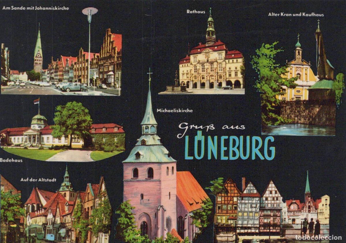 Postais: Germany L&uuml;neburg Multi View Michaeliskirche Rathaus Alter Kran *YAW566