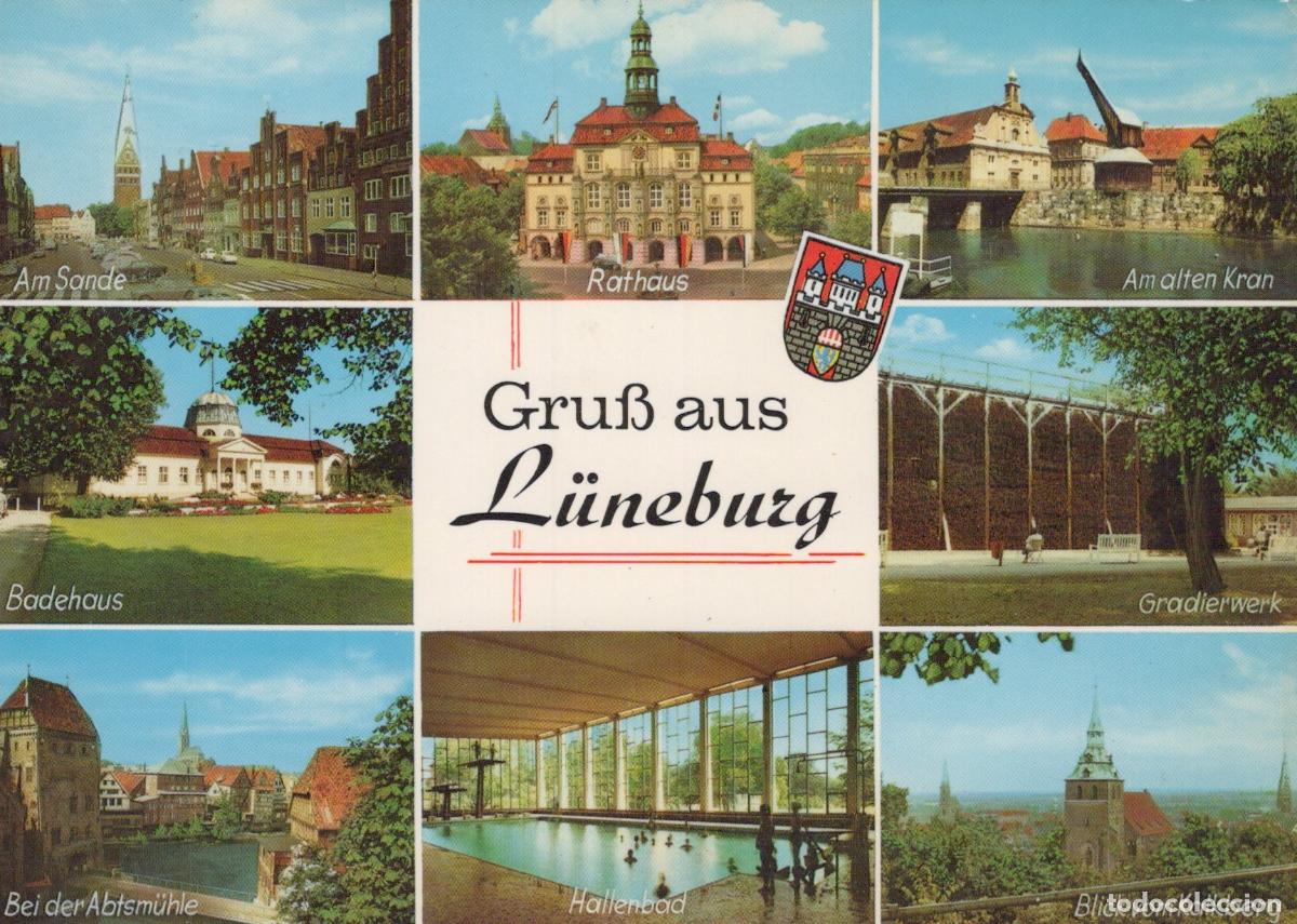 Postais: Germany L&uuml;neburg Multi View am Sande Rathaus Alter Kran Unposted *YAW583