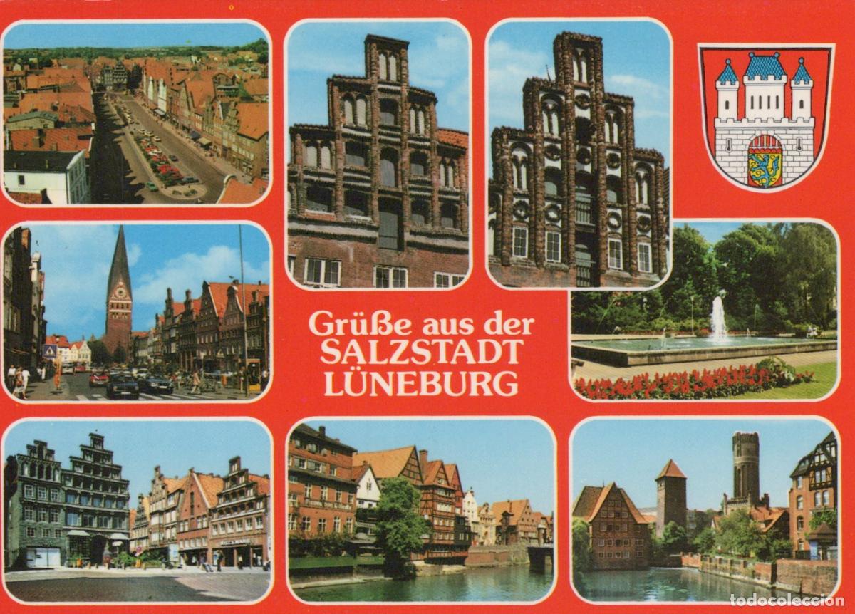 Postkarten: Germany L&uuml;neburg Multi View Cityscape Architecture Fountain River *YAW591