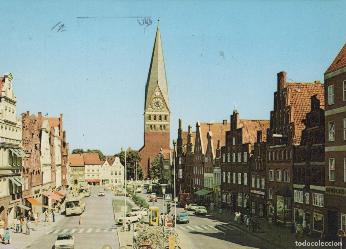 Postkarten: Germany L&uuml;neburg Am Sande Street With St John S Church Historic *YAW596
