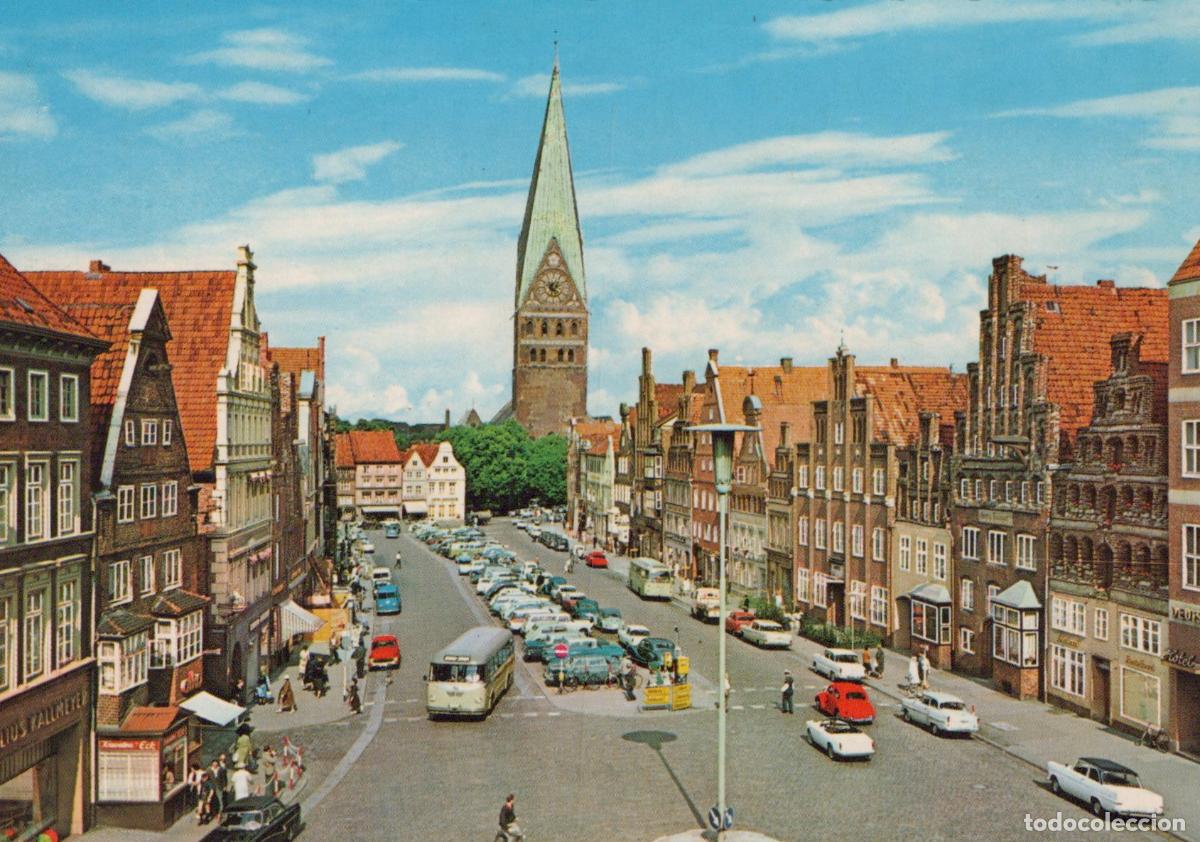 Postales: Germany L&uuml;neburg Am Sande Johanniskirche Cityscape Cars Street Scene *YAW603
