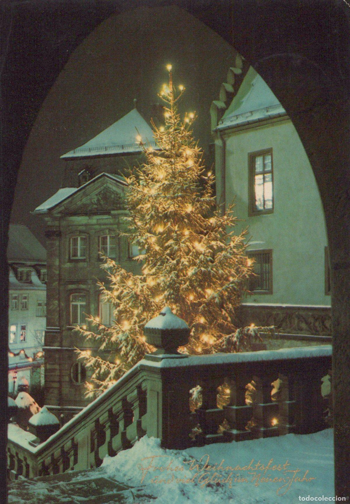 Postkarten: Germany Munich Christmas Tree Winter Snow Night Scene Architecture *YAW442
