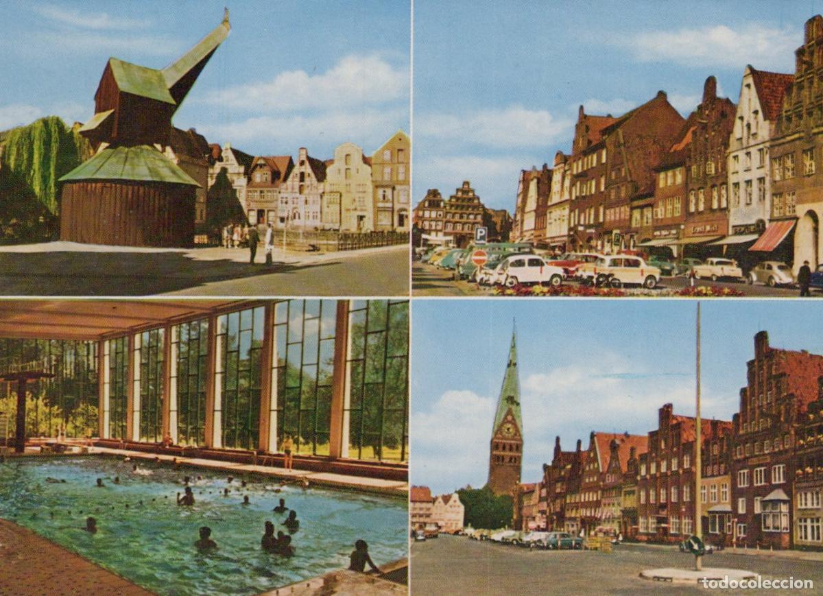 Postkarten: Germany L&uuml;neburg Alter Kran Hallenschwimmbad am Sande City Views *YAW628