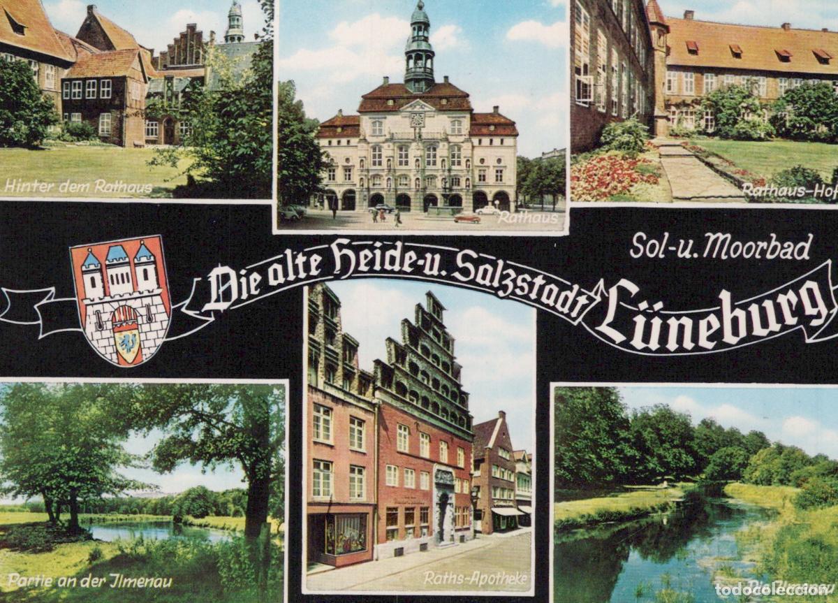 Postkarten: Germany L&uuml;neburg Historic Town Hall Rathaus Hof Ilmenau River Views *YAW645