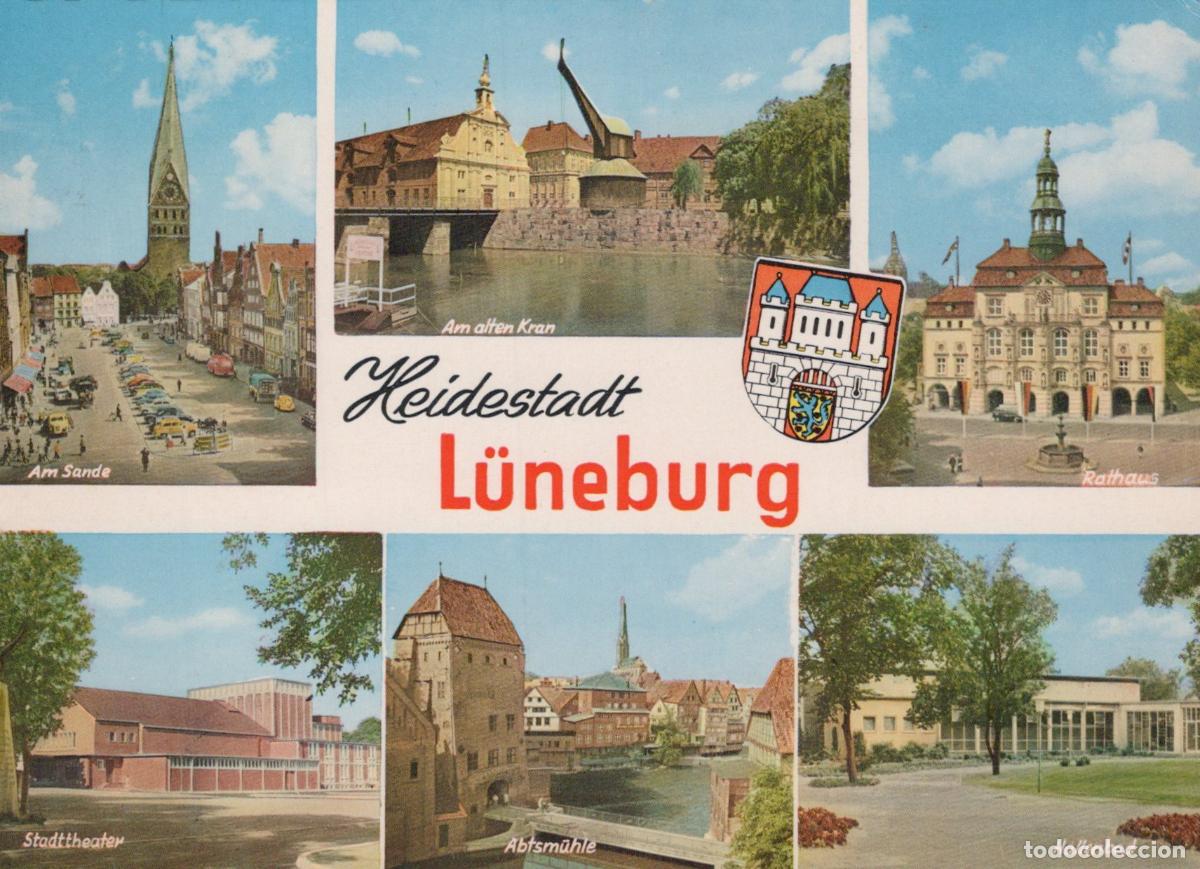 Postales: Germany L&uuml;neburg Multi View am Sande Old Crane Rathaus Stadttheater *YAW668