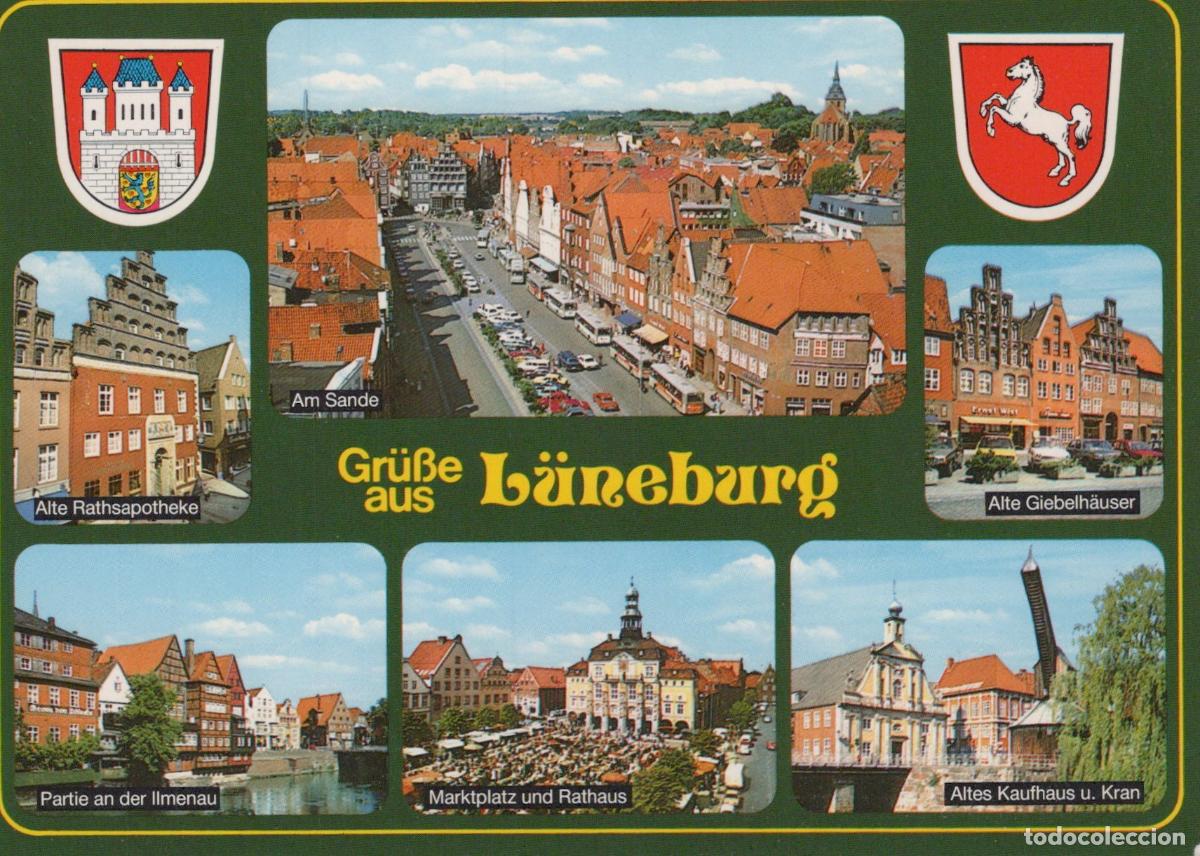 Postkarten: Germany L&uuml;neburg Multi View Cityscape Marketplace Old Town Hall Unposted *YAW681