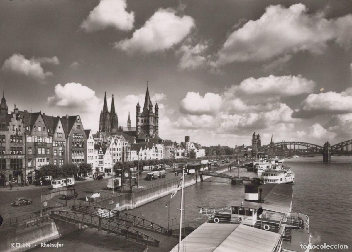 Postales: Germany Cologne Cathedral and Rhine River With Boats and Bridge *YAW691