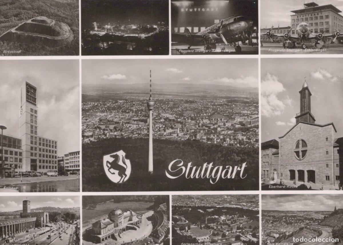 Postais: Germany Stuttgart Multi View With TV Tower and Airport Unposted *YAW696