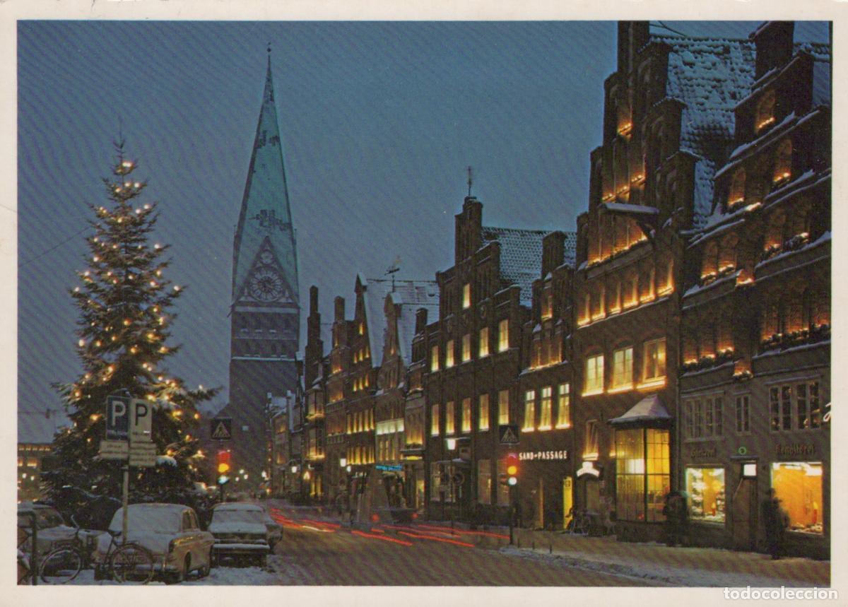 Postkarten: Germany L&uuml;neburg Christmas Tree and Illuminated Buildings At Night *YAW544
