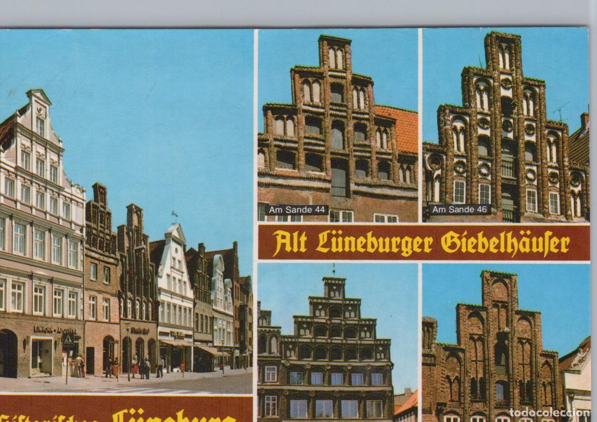 Postcards: Germany L&uuml;neburg Historic Gabled Houses am Sande Architecture Street *YAW619