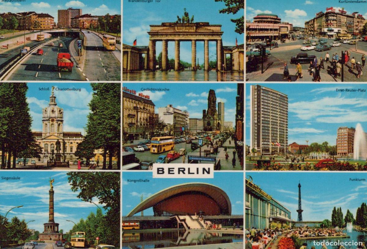 Postcards: Germany Berlin Multi View Collage Brandenburg Gate Unposted *YAW850