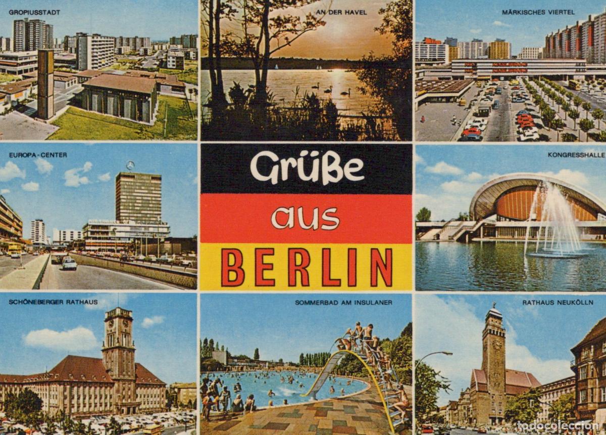 Postcards: Germany Berlin Multi View Gropiusstadt Europa Center Kongresshalle *YAW890