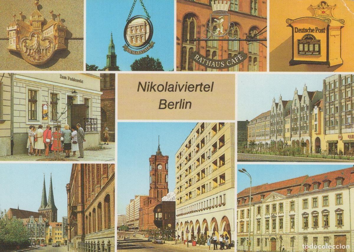 Postales: Germany Berlin Nikolaiviertel Collage Rathaus Cafe Deutsche Unposted *YAW913