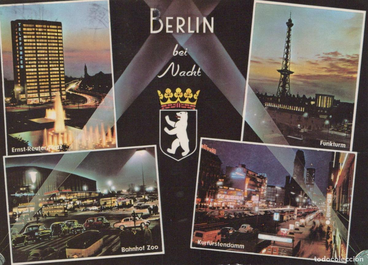 Postales: Germany Berlin At Night Multi View Ernst Reuter Platz Funkturm Bahnhof *YAW911