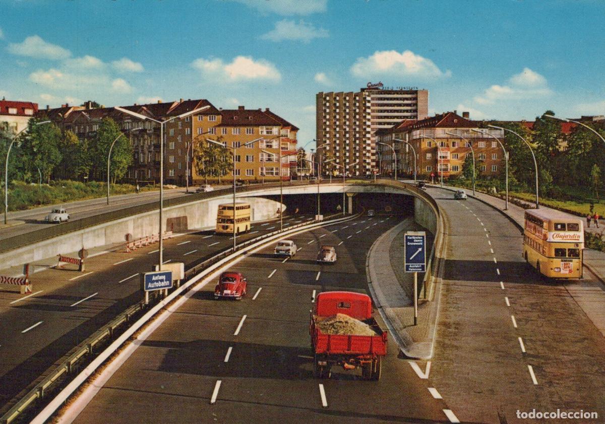 Postcards: Germany Berlin Cityscape With Autobahn and Double Decker Buses 1960s *YAW945