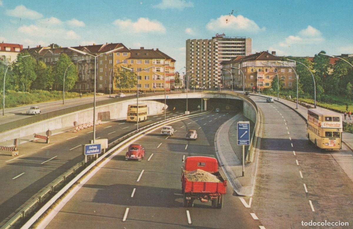 Postkarten: Germany Berlin Halensee Stadtautobahn 1960s Cars and Double Decker Buses *YAW951