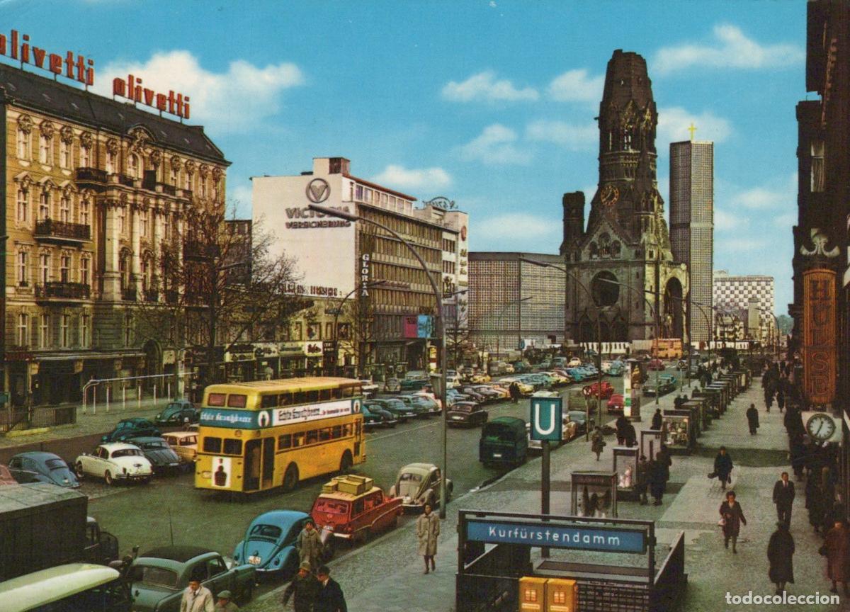 Postales: Germany Berlin Kurf&uuml;rstendamm With Kaiser Wilhelm Memorial Church 1950s *YAW960