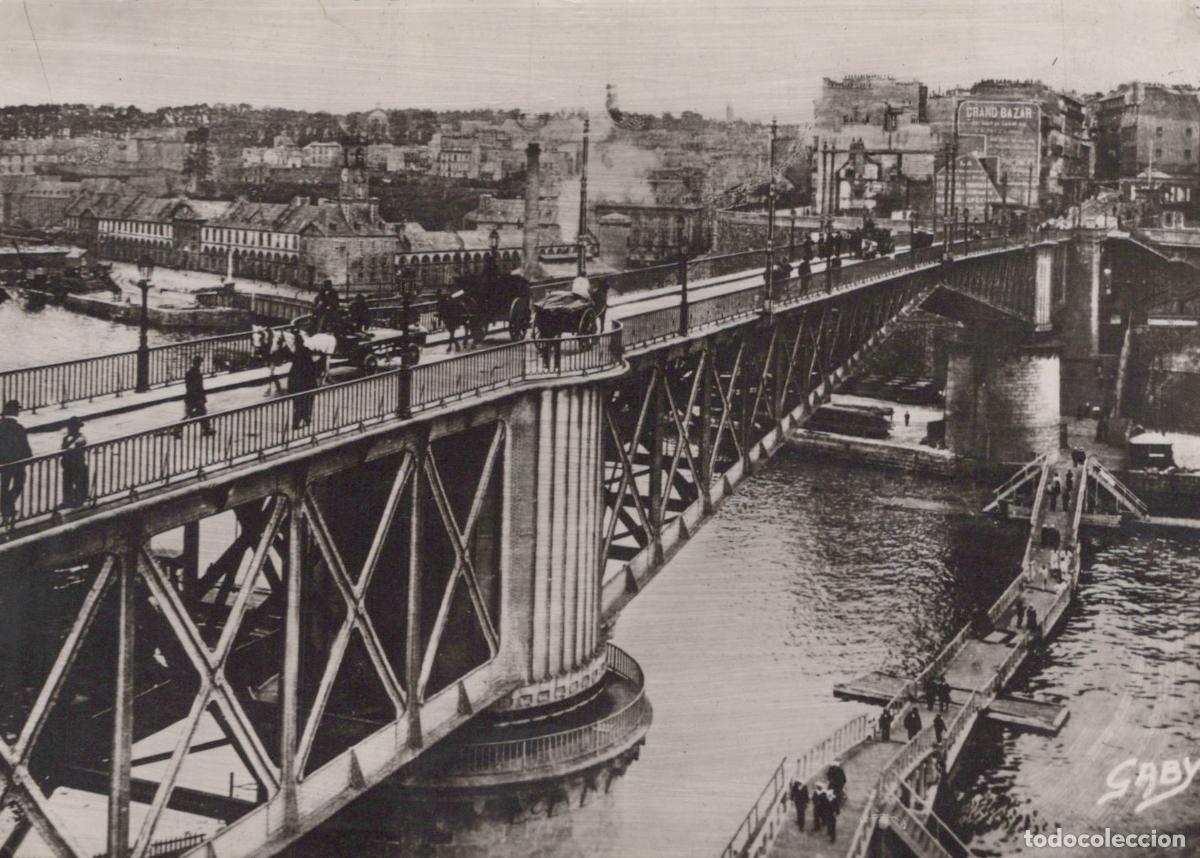 Cartoline: France Brest Le Pont National Bridge With Horse Drawn Carriages Unposted *YAW729